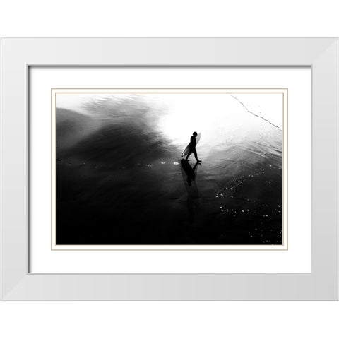 La Farfalla White Modern Wood Framed Art Print with Double Matting by Della Latta, Massimo