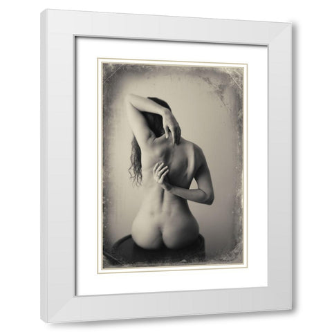 Hands And Back White Modern Wood Framed Art Print with Double Matting by Brackstone, Mel