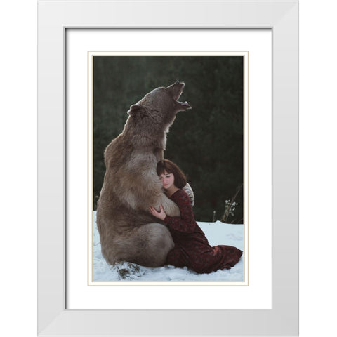 My Big Friend White Modern Wood Framed Art Print with Double Matting by Barantseva, Olga