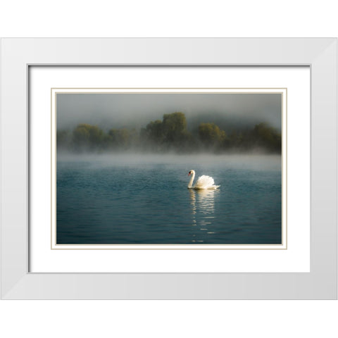 Untitled White Modern Wood Framed Art Print with Double Matting by Hristov, Boris