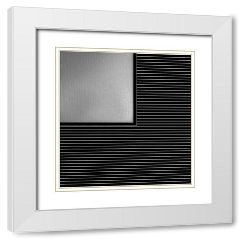 Linearis White Modern Wood Framed Art Print with Double Matting by Claes, Gilbert