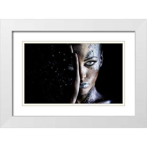 Milky Way White Modern Wood Framed Art Print with Double Matting by Polod