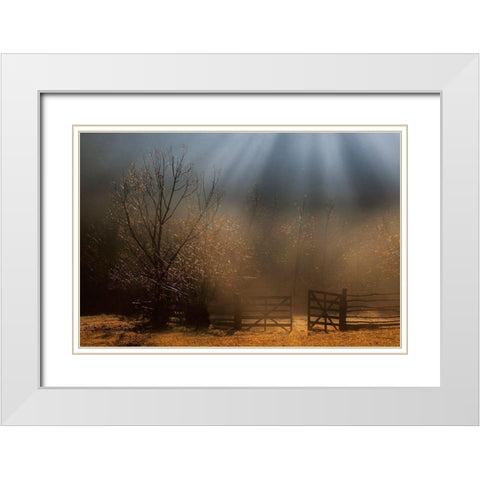 Heavens Door White Modern Wood Framed Art Print with Double Matting by Dorin Lucian, Sveduneac