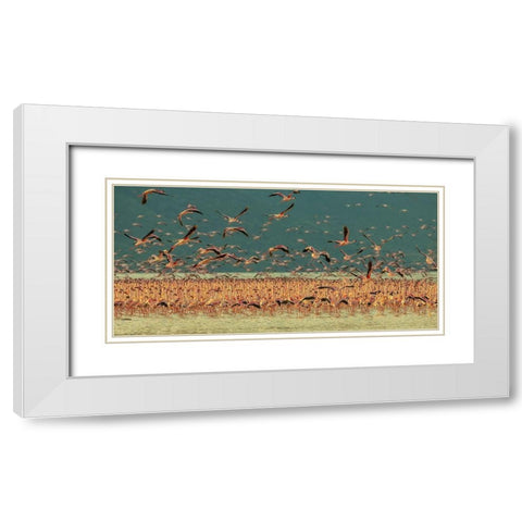 Gathering In Golden Light White Modern Wood Framed Art Print with Double Matting by Hua, David