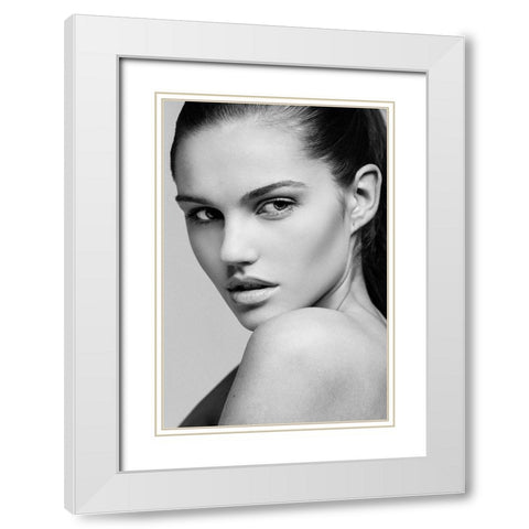 Frederika White Modern Wood Framed Art Print with Double Matting by Krystynek Mqep, Martin