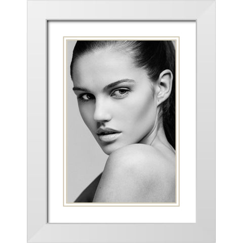 Frederika White Modern Wood Framed Art Print with Double Matting by Krystynek Mqep, Martin