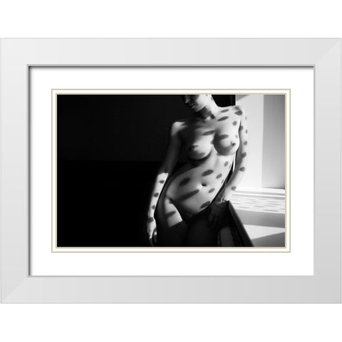 Roundels White Modern Wood Framed Art Print with Double Matting by Faletkin, Mikhail