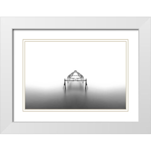 Infinity Ii White Modern Wood Framed Art Print with Double Matting by Peppas, Bill