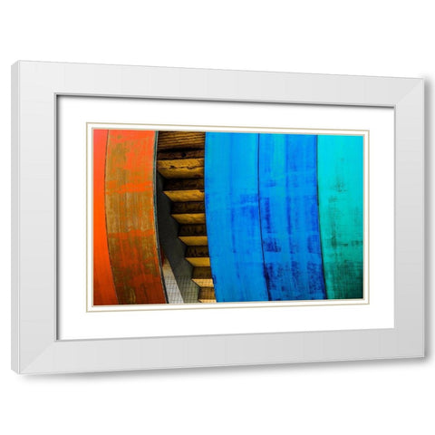 Untitled White Modern Wood Framed Art Print with Double Matting by Schuster, Inge