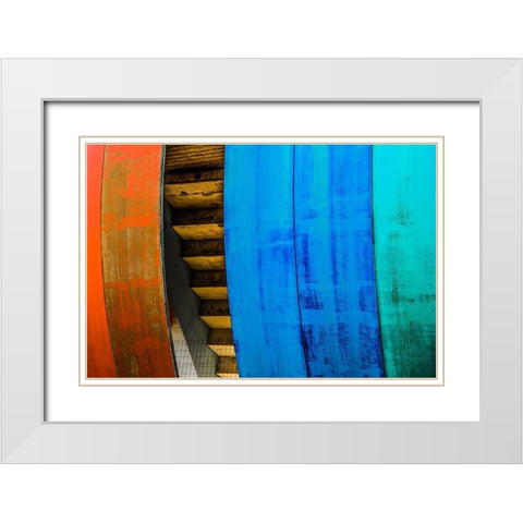 Untitled White Modern Wood Framed Art Print with Double Matting by Schuster, Inge