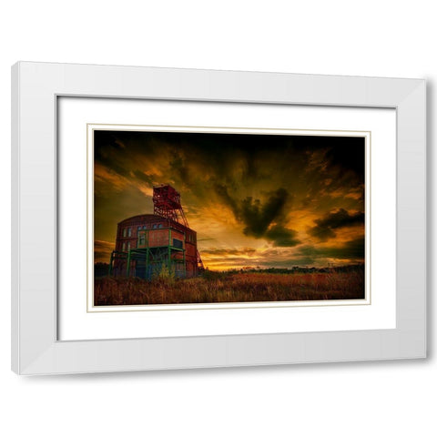 Forgotten Industry White Modern Wood Framed Art Print with Double Matting by Kierek, Stefan