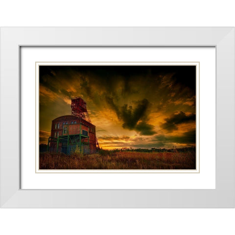 Forgotten Industry White Modern Wood Framed Art Print with Double Matting by Kierek, Stefan