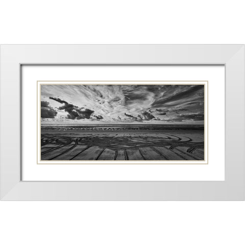 Beach Art White Modern Wood Framed Art Print with Double Matting by Wirth, Michael