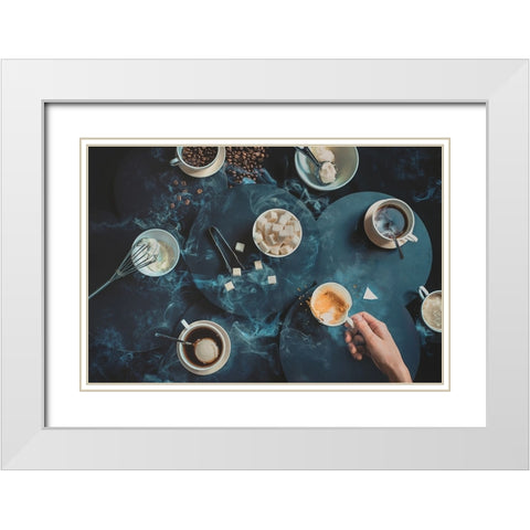 Glacac White Modern Wood Framed Art Print with Double Matting by Belenko, Dina