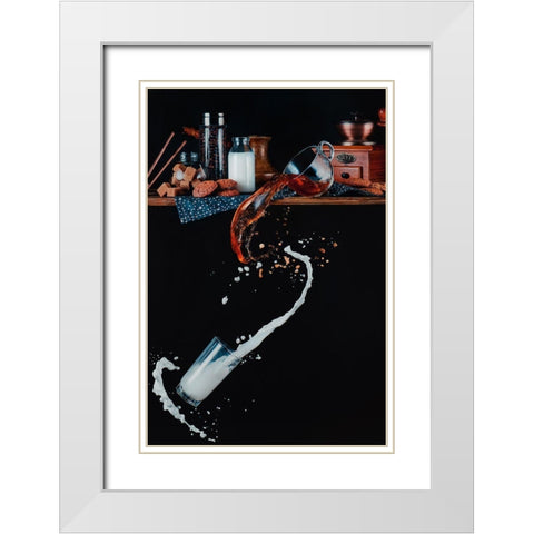 Dynamic Balance White Modern Wood Framed Art Print with Double Matting by Belenko, Dina