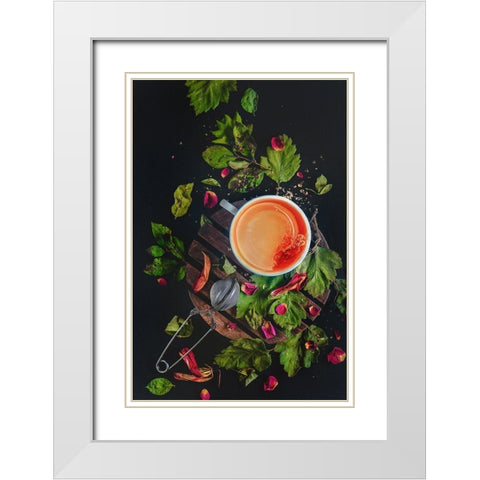 Stir Clockwise. White Modern Wood Framed Art Print with Double Matting by Belenko, Dina