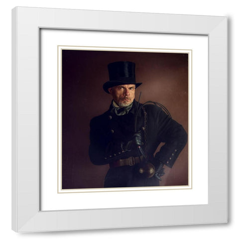 Dihimney Sweep White Modern Wood Framed Art Print with Double Matting by Melik-Nubarova, Svetlana