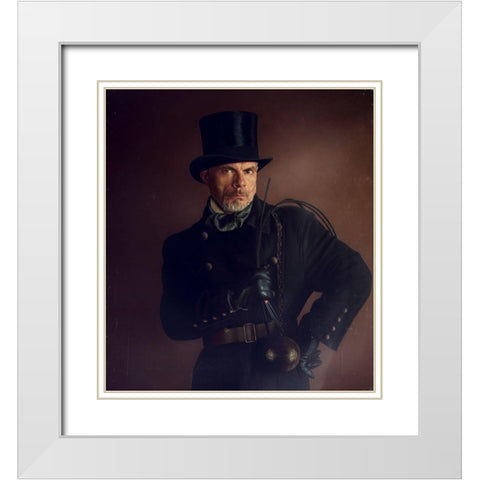 Dihimney Sweep White Modern Wood Framed Art Print with Double Matting by Melik-Nubarova, Svetlana