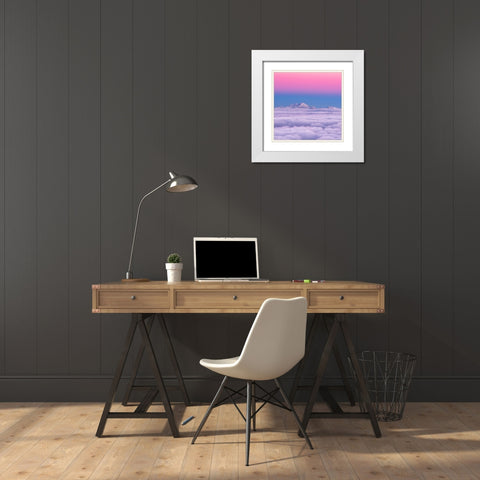 Pink In The Sky White Modern Wood Framed Art Print with Double Matting by Krivec, Ales