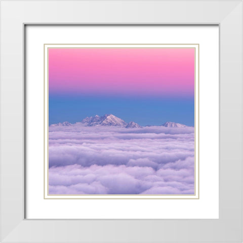 Pink In The Sky White Modern Wood Framed Art Print with Double Matting by Krivec, Ales
