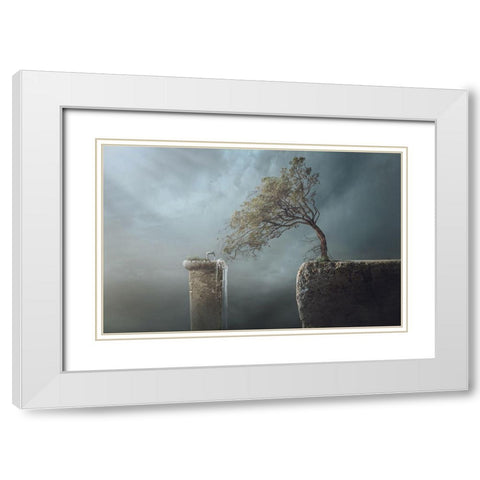Drink Water White Modern Wood Framed Art Print with Double Matting by Almawash, Sulaiman
