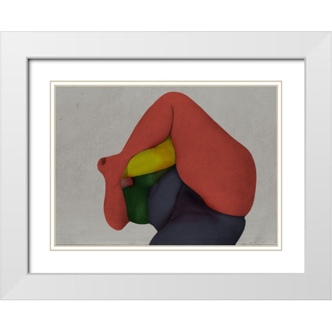 Nature Morte 3 White Modern Wood Framed Art Print with Double Matting by Hattori, Fuyuki