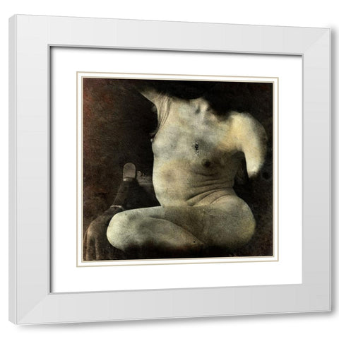 Nude White Modern Wood Framed Art Print with Double Matting by Hattori, Fuyuki