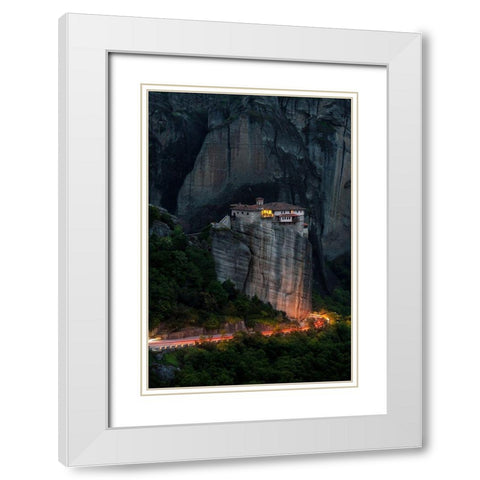 On Fire White Modern Wood Framed Art Print with Double Matting by Nikoloulis, Ilias