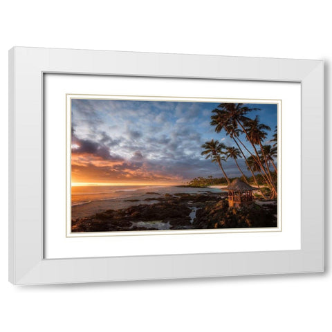 Return To Paradise White Modern Wood Framed Art Print with Double Matting by Vandewalle, Richard