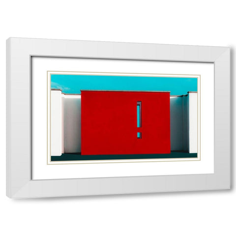 The Red Wall White Modern Wood Framed Art Print with Double Matting by Schuster, Inge
