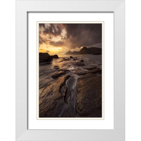 Portman White Modern Wood Framed Art Print with Double Matting by Carrillo Lopez, Antonio