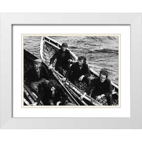 Aran Islands Fishermen White Modern Wood Framed Art Print with Double Matting by Eden-Drummond, Jonathan