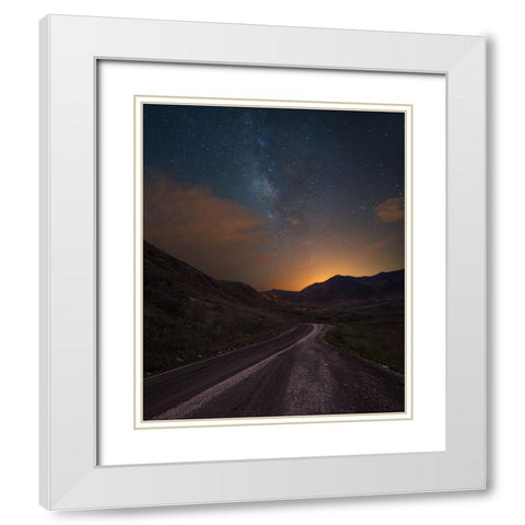 Dirt Road White Modern Wood Framed Art Print with Double Matting by BS., Dani