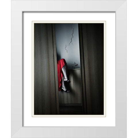 Crack White Modern Wood Framed Art Print with Double Matting by Krivec, Samanta