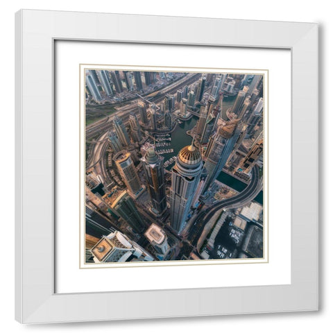 Princess Marina White Modern Wood Framed Art Print with Double Matting by Huang, Stan