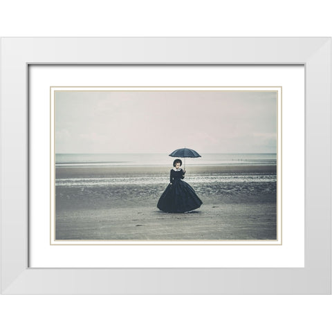 Shore... White Modern Wood Framed Art Print with Double Matting by Russocka, Magdalena