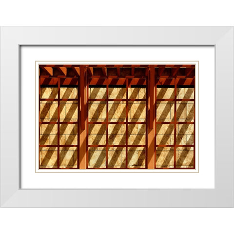 Striped White Modern Wood Framed Art Print with Double Matting by Hawerkamp, Hans-Wolfgang