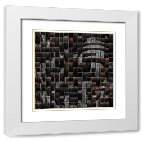 The Labyrinth White Modern Wood Framed Art Print with Double Matting by Claes, Gilbert