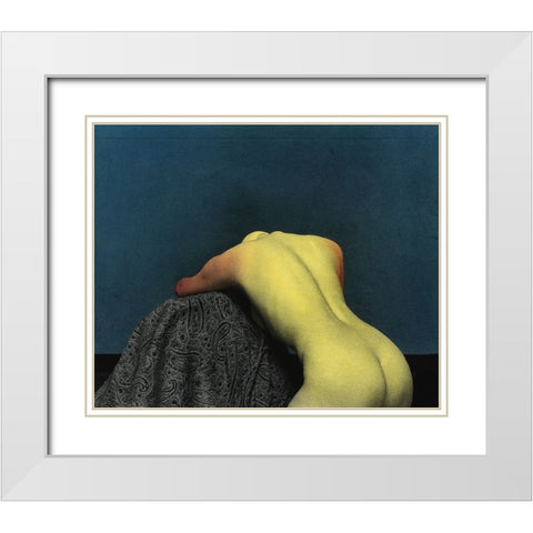 Nu Dans La Chambre White Modern Wood Framed Art Print with Double Matting by Hattori, Fuyuki