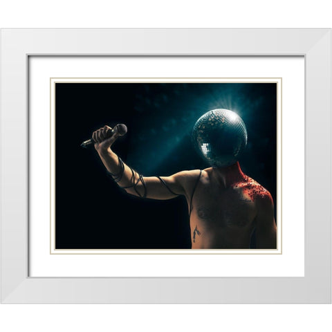 Disco Tragedy White Modern Wood Framed Art Print with Double Matting by Susa, Dan-Stefan