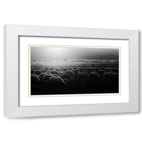 Let It Be Light! White Modern Wood Framed Art Print with Double Matting by Cinteza, Marius