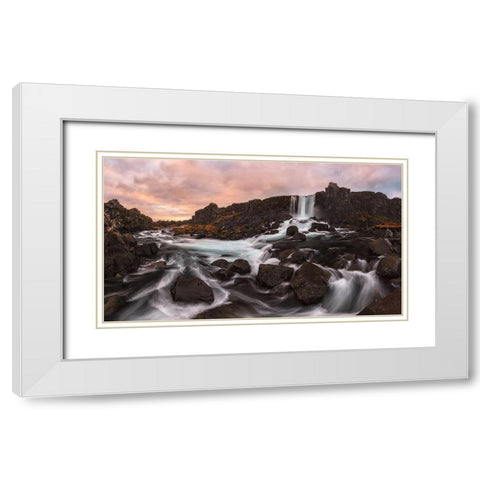 Oxararfoss White Modern Wood Framed Art Print with Double Matting by Carrillo Lopez, Antonio