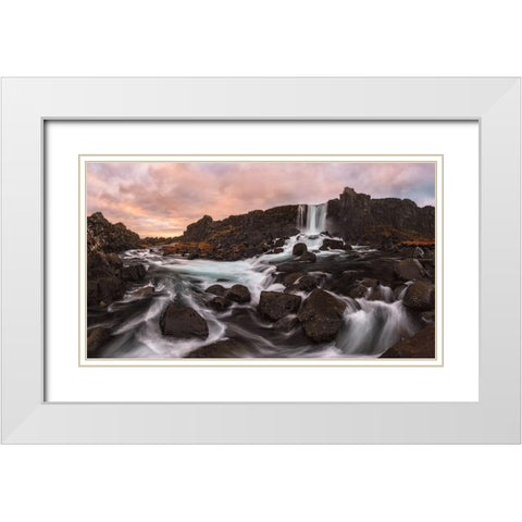 Oxararfoss White Modern Wood Framed Art Print with Double Matting by Carrillo Lopez, Antonio