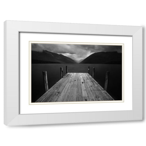 The Lake White Modern Wood Framed Art Print with Double Matting by Zhang, Yan