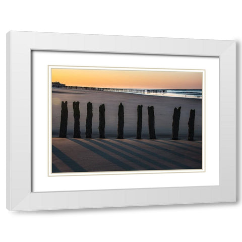 Calais Beach 2 White Modern Wood Framed Art Print with Double Matting by Dixon, Colin