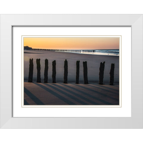 Calais Beach 2 White Modern Wood Framed Art Print with Double Matting by Dixon, Colin