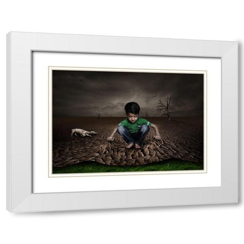 Disappointment White Modern Wood Framed Art Print with Double Matting by Ener, Deniz