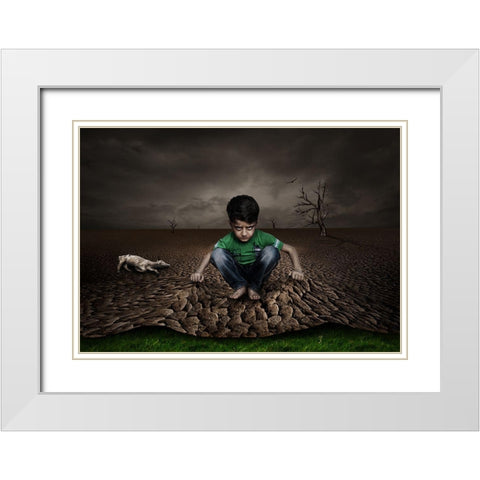 Disappointment White Modern Wood Framed Art Print with Double Matting by Ener, Deniz