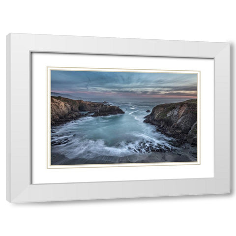 Black Point Cove White Modern Wood Framed Art Print with Double Matting by Barsh, Greg