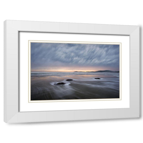 Windy Dawn At Koekohe Beach White Modern Wood Framed Art Print with Double Matting by Dou, Shenshen